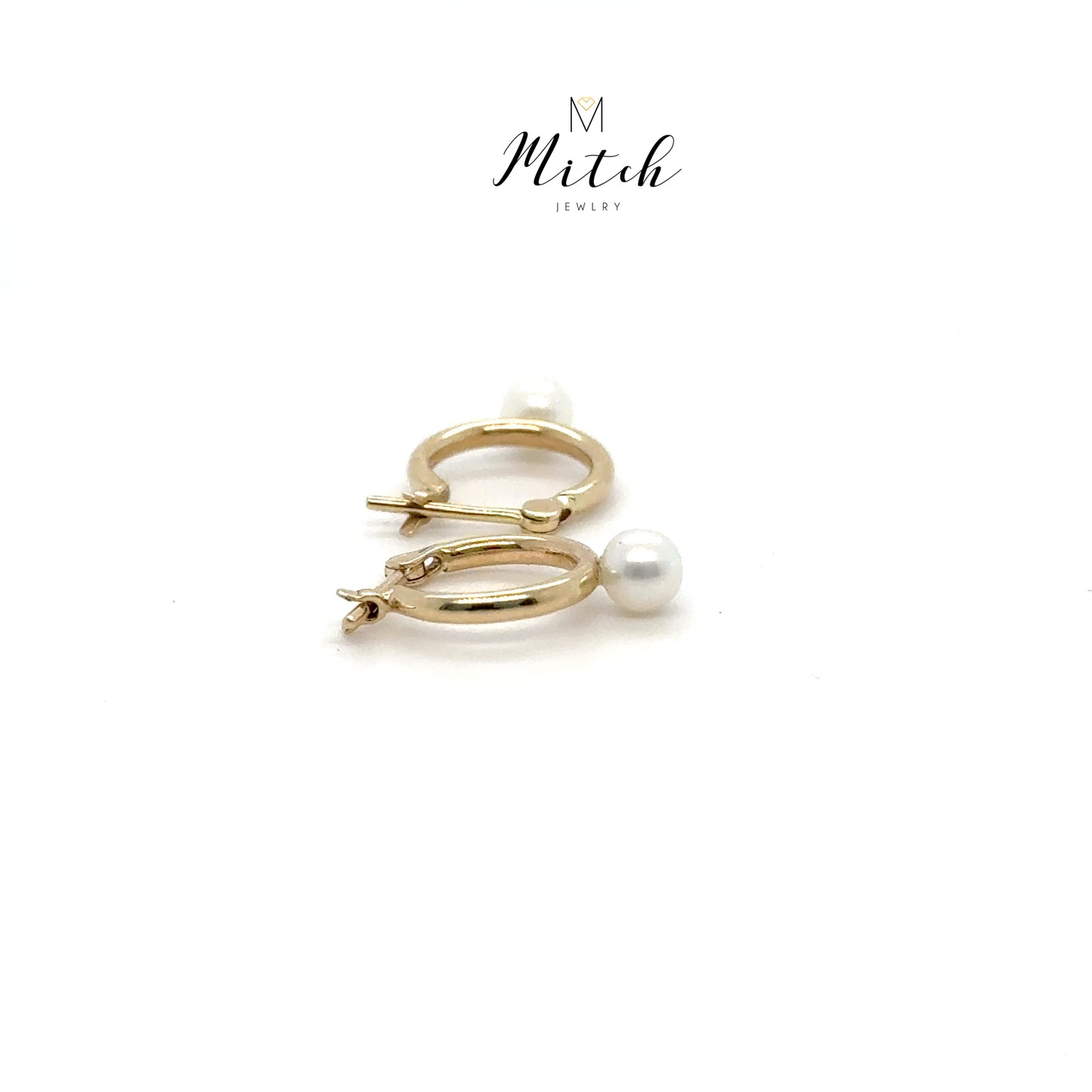 Pearl Hoop 14k Gold