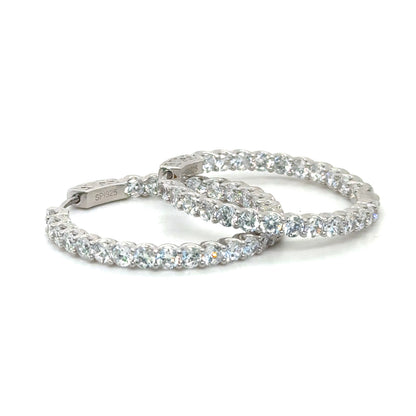 SHINY CLASP SILVER HOOP