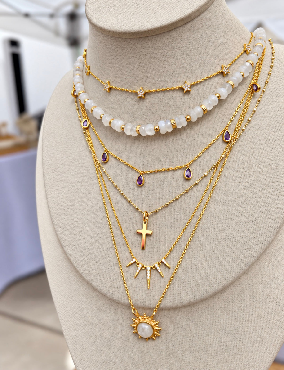 Cross sphere necklace