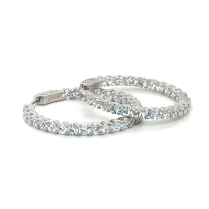 SHINY CLASP SILVER HOOP