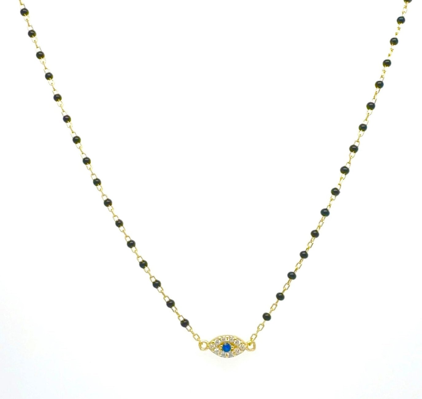 Evil Eye Necklace .925 silver 14k Gold Plated
